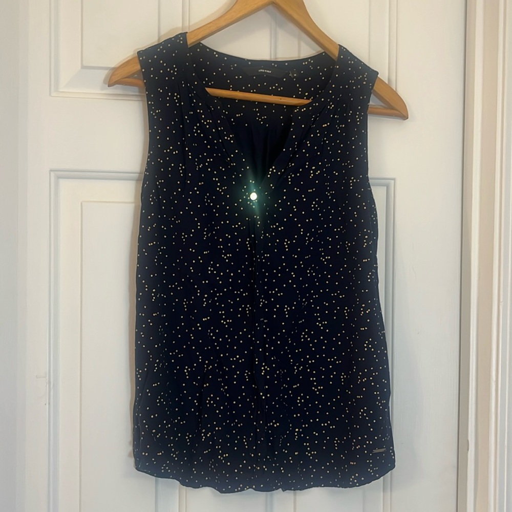 Medium navy and gold spotted sleeveless top